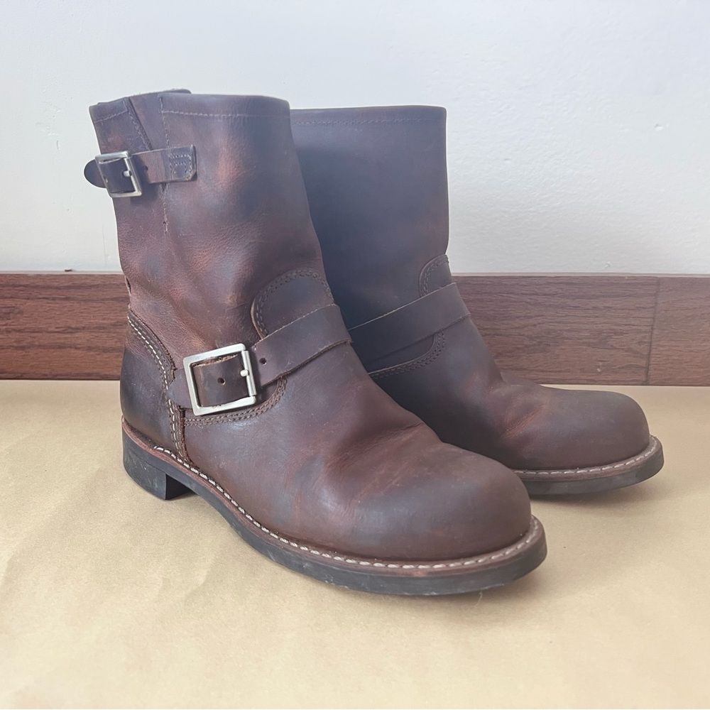 Red Wing Shoes Chestnut Leather Moto Boots